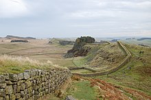 Remains of Hadrian's Wall Hadrian's Wall west of Housesteads 3.jpg