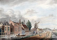 Huizen en molens aan de Maredijk, anno 1830 (S.J.M. Bronsgeest)