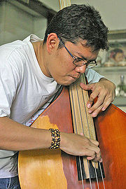 An example of pizzicato jazz bass technique