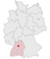 Tyskland, beliggenhed af Landkreis Ludwigsburg markeret