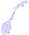 Положение Ларвика на карте Норвегии