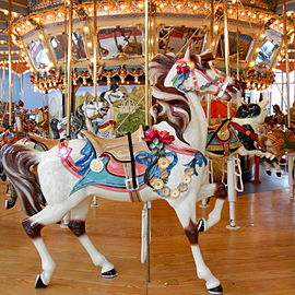 Lead horse on the Woodside Amusement Park Carousel