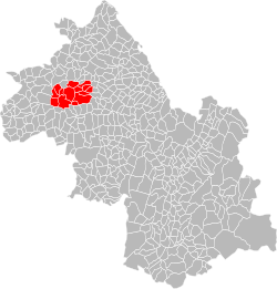 Lage der CC de la Région St Jeannaise im Département Isère