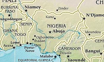 Localização de Obomossô na Nigéria