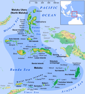 Maluku as the south part of the Maluku Islands Maluku Islands en.png