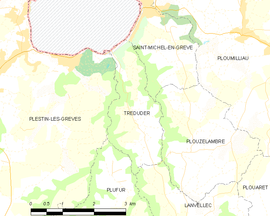 Mapa obce Tréduder