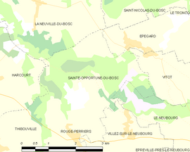 Mapa obce Sainte-Opportune-du-Bosc