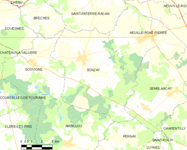 Mapa obce Sonzay