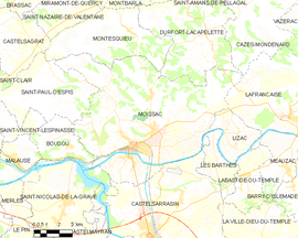 Mapa obce Moissac
