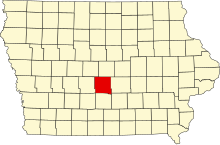 Разположение на окръга в Айова
