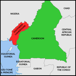     安巴佐尼亞聲稱的領土     無可爭議的喀麥隆領土