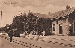 Postaja uskotračne pruge u Tuzli 1915. godine.