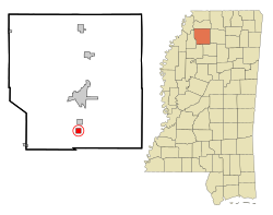 Location of Pope, Mississippi