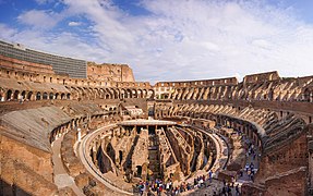 The Colosseum arena, showing the hypogeum.