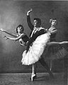 (left to right) Elsa Vill, Pierre Vladimirov and Elizaveta Gerdt in the Pas de trois from Paquita. St. Petersburg, 1909