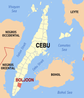 Boljoon na Cebu Coordenadas : 9°38'N, 123°26'E