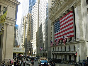 Broad Street with the New York Stock Exchange ...