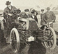 Pierre de Caters, vainqueur du Meeting d'Ostende 1901 sur Mors 24 hp.