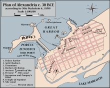 План Александрии c 30 г. до н.э. Отто Пухштейн 1890-е гг. EN.svg