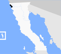 Location of Rosarito in Mexico