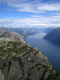 Cliffs along the Lysefjord in southwest Norway