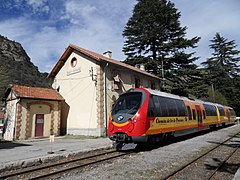 La gare des Chemins de fer de Provence, sur la Ligne de Nice à Digne