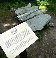 Litofon yang terbuat dari fonolit di kebun botani Schellerhau, Jerman