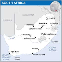 Lokasi Afrika Selatan
