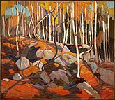 The Birch Grove, Autumn, Winter 1915–16. 101.6 × 116.8 cm. Art Gallery of Hamilton, Hamilton
