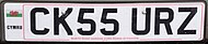 United Kingdom license plate Cymru CK55 URZ.jpg