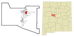 Location of Valencia, New Mexico