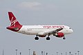 A Virgin America A320 at Dallas/Fort Worth International Airport.