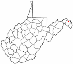 Location of Hedgesville, West Virginia