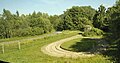 Border zone in Brest with a security electric fence, a ploughed trace-control strip and a pillbox.