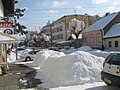 Карађорђева улица у Горњем Милановцу након снежних падавина