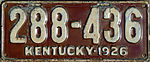 Номерной знак Кентукки 1926 года.jpg