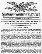 Aufruf zur Mobilisierung gegen Napoleon von Friedrich Wilhelm III. (Zeitung vom 20. März 1813)