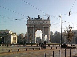 The Arch of Peace at sunset