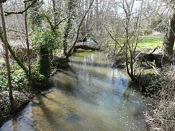 La Beauronne au lieu-dit les Planches, entre Douzillac (à gauche) et Saint-Jean-d'Ataux.