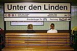 Unter den Linden station sign in 2007