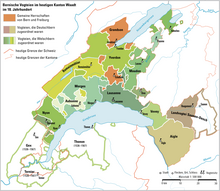 Carte des bailliages bernois.