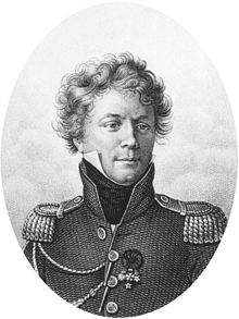 gravure noir et blanc : portrait d'homme en uniforme