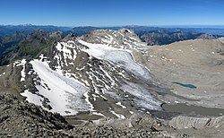 Anblick des Brandner Gletschers vom Gipfel der Schesasplana am 23. August 2016