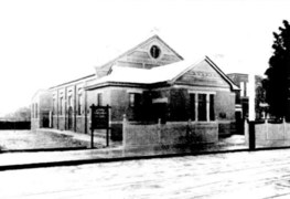 Church hall (east of the church; constructed 1913; now demolished)