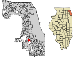 Location of Palos Heights in Cook County, Illinois.