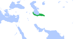 法魯克罕大帝（英语：Farrukhan the Great）治下王朝最大疆域圖（綠色部分）