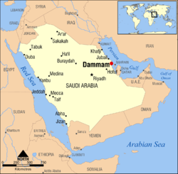 達曼在沙烏地阿拉伯的位置