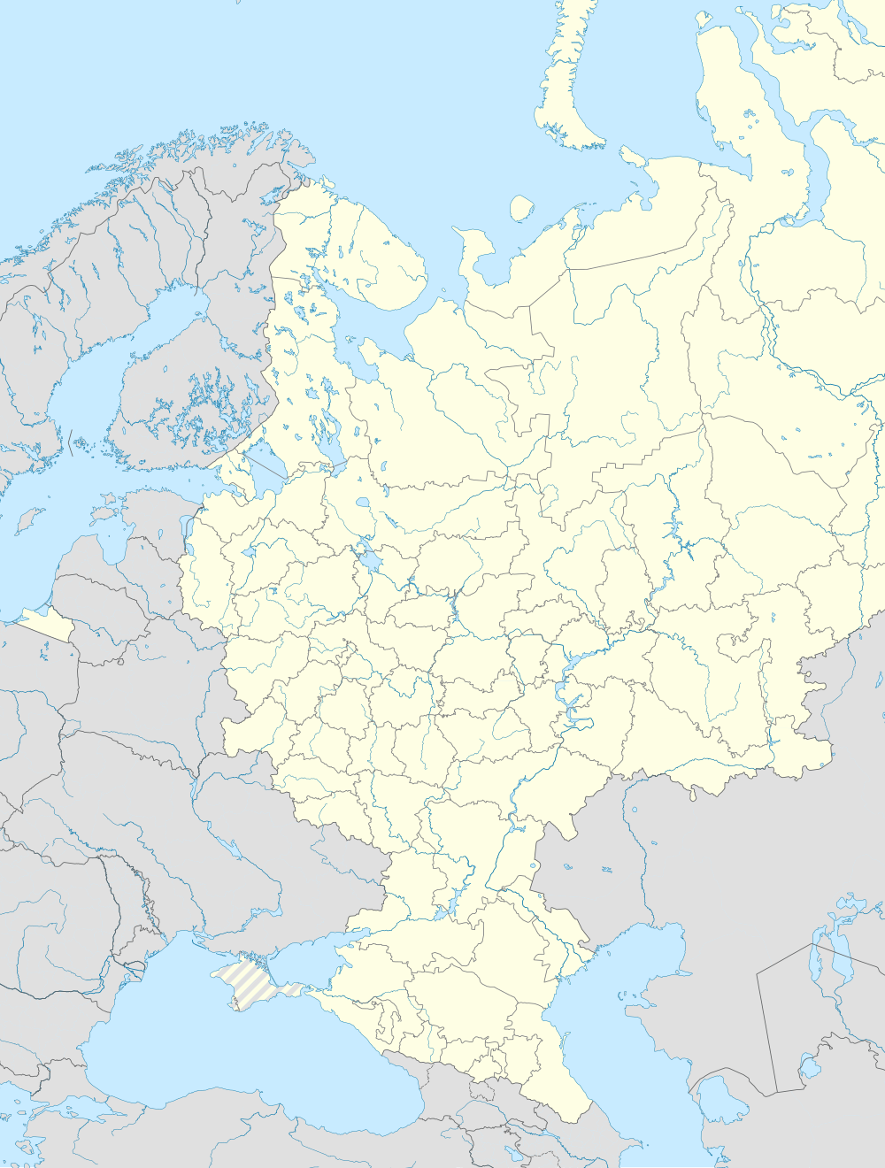 Mapa konturowa europejskiej części Rosji