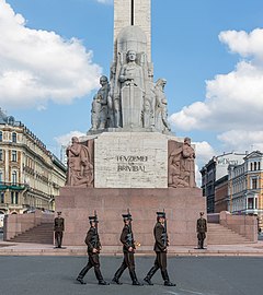 Latvian Soldiers Guarding Freedom Monument