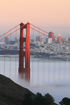 English: Golden Gate Bridge and San Francisco ...